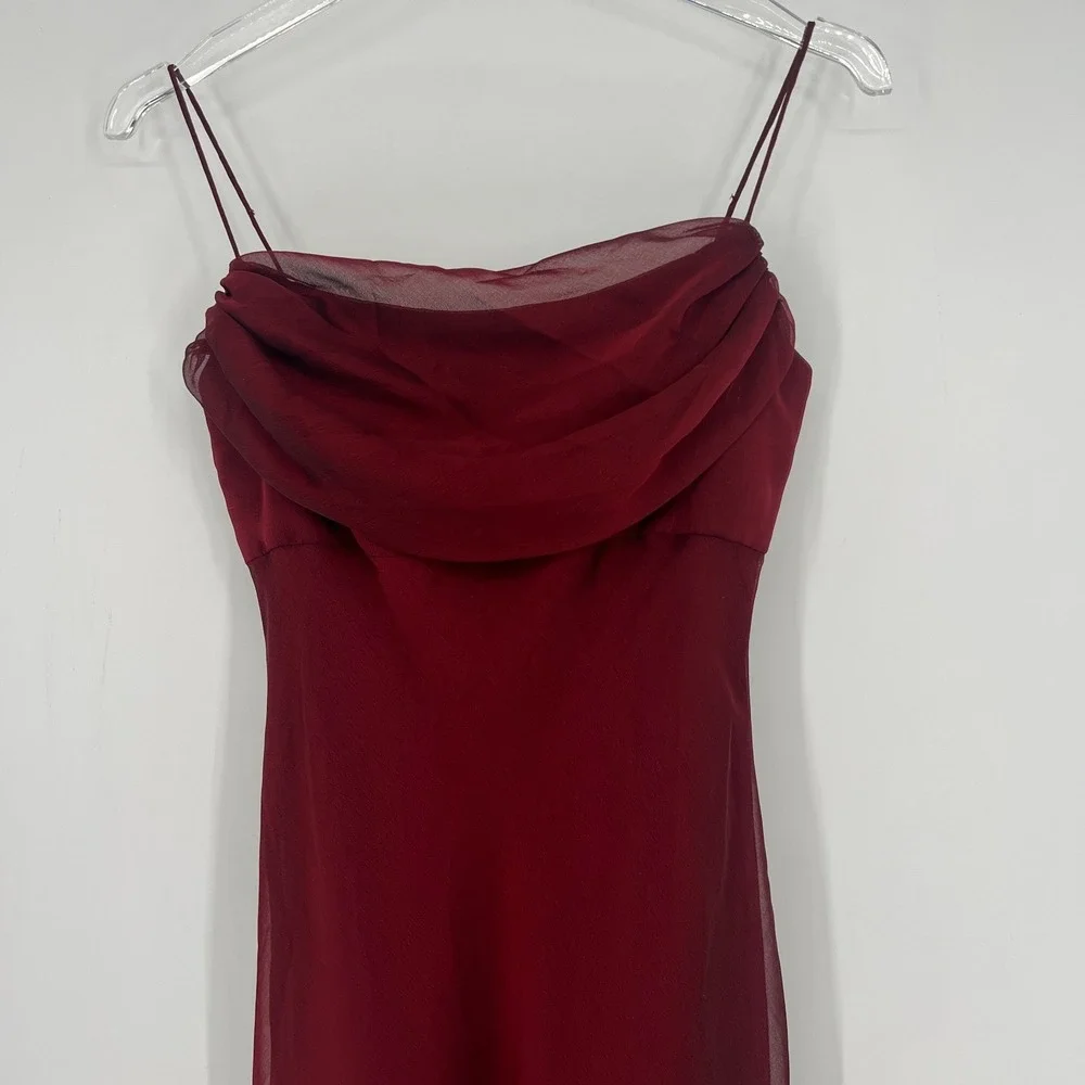 Vtg Betsy & Adam Y2K Prom Dress Women 6 Red Fairy 90s Empire Waist Maxi Ethereal